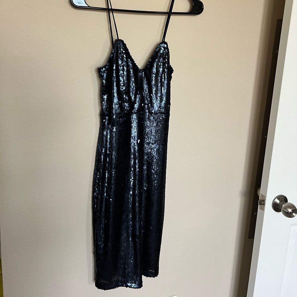 Lulu’s Navy Blue Sequin Bodycon Dress